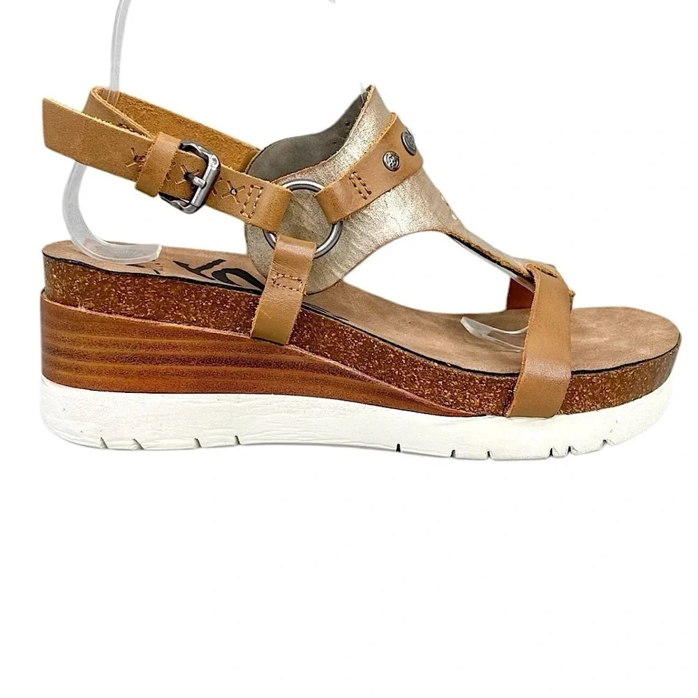 OTBT Maverick Wedge Platform Leather Sandals Stud Details Sz 9.5 From Sundance - Picture 8 of 16